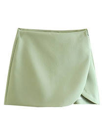 Fashion Green Polyester Solid Colors Split Skirt Pants