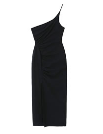 Fashion Black Polyester Folded Camisole Skirt