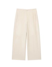 Fashion Apricot Polyester Straight -legged Trousers