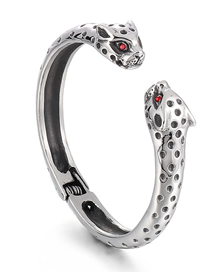Fashion 2# Titanium Steel Droplet Leopard Open Bracelet