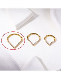 Fashion 12mm Titanium 512-gold Titanium Steel Inlaid Geometric Puncture Water Droplet -shaped Nose Rings