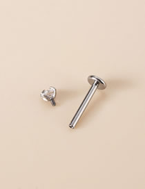 Fashion Silver Titanium Steel Inlaid Geometric Earrings