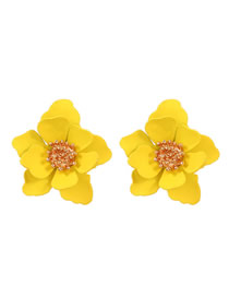 Fashion Yellow Color -frosted Flower Earrings