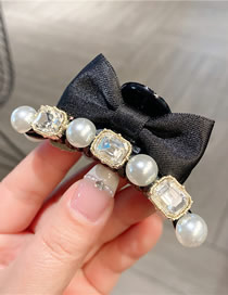 Fashion Rectangle Diamond Square Pearl Bow Grabbing