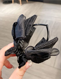 Fashion Black Net Yarn Bow Hair Clip