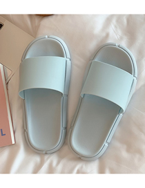 Fashion Light Blue Pvc Solid Color Flat Slippers