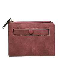 Fashion Purple Red Pu Multi -function Folding Wallet