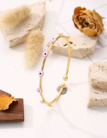 Fashion Pink Copper Gold -plated Oil Eye Bracelet