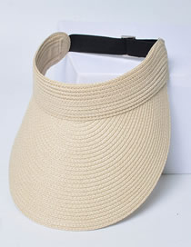 Fashion Cream Color Grass -cut Large Eaves Empty Top Sun Hat