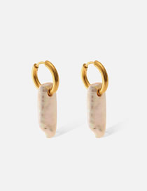 Fashion 8# Titanium Steel Geometric Pearl Earring Earrings
