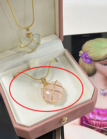 Fashion Pink Geometric Crystal Necklace