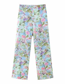 Fashion Color Torteral Printed Straight Trousers