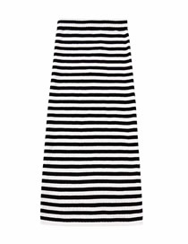 Fashion Stripe Striped Knitted Half -body Skirt