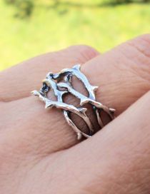 Fashion Silver Alloy Geometric Thorns Rings