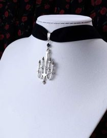 Fashion Silver Alloy Geometric Castle Candlestick Necklace