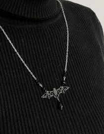Fashion Black Alloy Geometric Bat Necklace