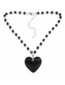 Fashion 6# Metal Love Round Ball Chain Necklace