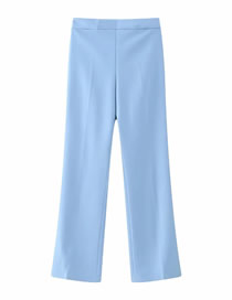 Fashion Blue High -waist High -waist Trousers