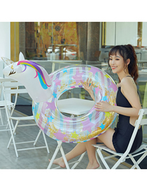 Fashion 90 (350g) (cm) Rainbow Sequenant Princess Horse Thick Sequins Unicorn Swimming Ring