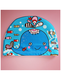 Fashion Whale Polyester Cartoon Swimming Cap