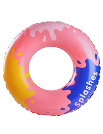 Fashion Pink Splashing Ink Breeze 100#bring Handle (suitable For Adults) Pvc Contrasting Color Splash And Inflatable Swimming Ring