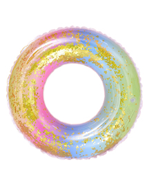 Fashion Sequenant Rainbow 100#bring Handle (suitable For Adults) Pvc Sequin Rainbow Inflatable Swimming Ring
