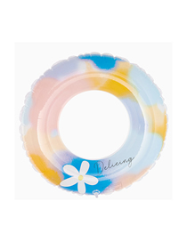 Fashion Watercolor Flowers 100#bring Handle (suitable For Adults) Pvc Watercolor Flowers Inflatable Swimming Ring