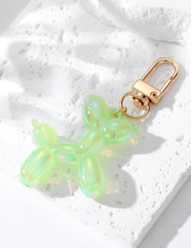 Fashion Laser Light Green Resin Bright Balloon Dog Keychain