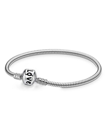Fashion Love Buckle Copper Silver -plated Geometric Snake Bone Chain Bracelet