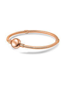 Fashion Rose Gold. Round Head Copper Silver -plated Geometric Snake Bone Chain Bracelet