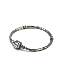 Fashion #black Copper Silver -plated Snake Bone Chain Buckle Bracelet