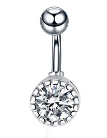 Fashion F Titanium Steel Diamond Geometric Puncture Belly Button