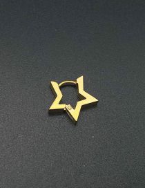 Fashion Pentagram Golden Color Titanium Steel Geometric Pentagonal Ear Ring