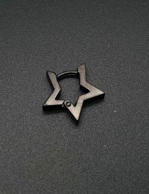 Fashion Pentagon Black Titanium Steel Geometric Pentagonal Ear Ring
