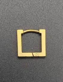 Fashion Square Gold Titanium Steel Geometric Square Ear Ring