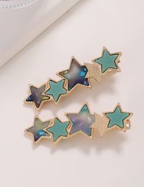 Fashion Pentagram - Green Acetate Five-pointed Star Side Hair Clip