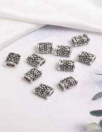 Fashion Ancient Silver-10pcs Metal Geometric Braiding Rings