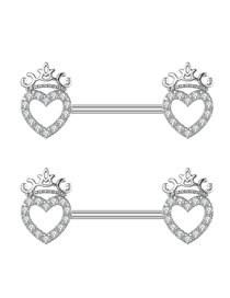 Fashion Love-2 Stainless Steel Inlaid Zirconium Geometric Puncture Nipple Ring
