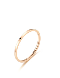 Fashion Rose Gold Titanium Brushed Round Ring