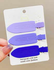 Fashion 2# Purple Metallic Colored Seamless Hair Clip Set