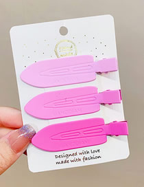 Fashion 3# Pink Metallic Colored Seamless Hair Clip Set