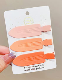 Fashion 4# Orange Metallic Colored Seamless Hair Clip Set