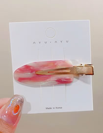 Fashion 18# Pink White Metallic Color Seamless Print Hair Clip Set