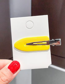 Fashion 22# Yellow Hairpin 1 Metallic Colored Seamless Hair Clip Set