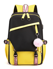 Fashion Yellow Nylon Large Capacity Backpack (live)