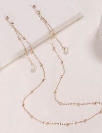 Fashion Pearl - Gold Titanium Steel Geometric Ball Chain Pearl Glasses Chain
