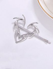 Fashion Silver Alloy Geometric Heart Hairpin