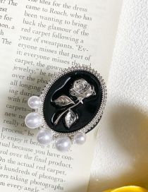 Fashion Metal Bracket-oval Five Beads Roses-silver Metal Rose Dripping Oval Mobile Phone Airbag Support