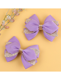Fashion Purple Cotton Fine Flash Bow Hair Clip