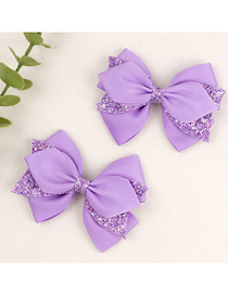 Fashion Lilac Cotton Fine Flash Bow Hair Clip